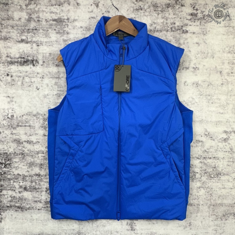 NWT G/FORE Golf Vest Mens‎ Medium Racer Blue Full Zip Performance GMO00024 $525